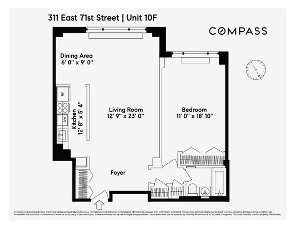 $575,000 | 311 East 71st Street, Unit 10F | Lenox Hill