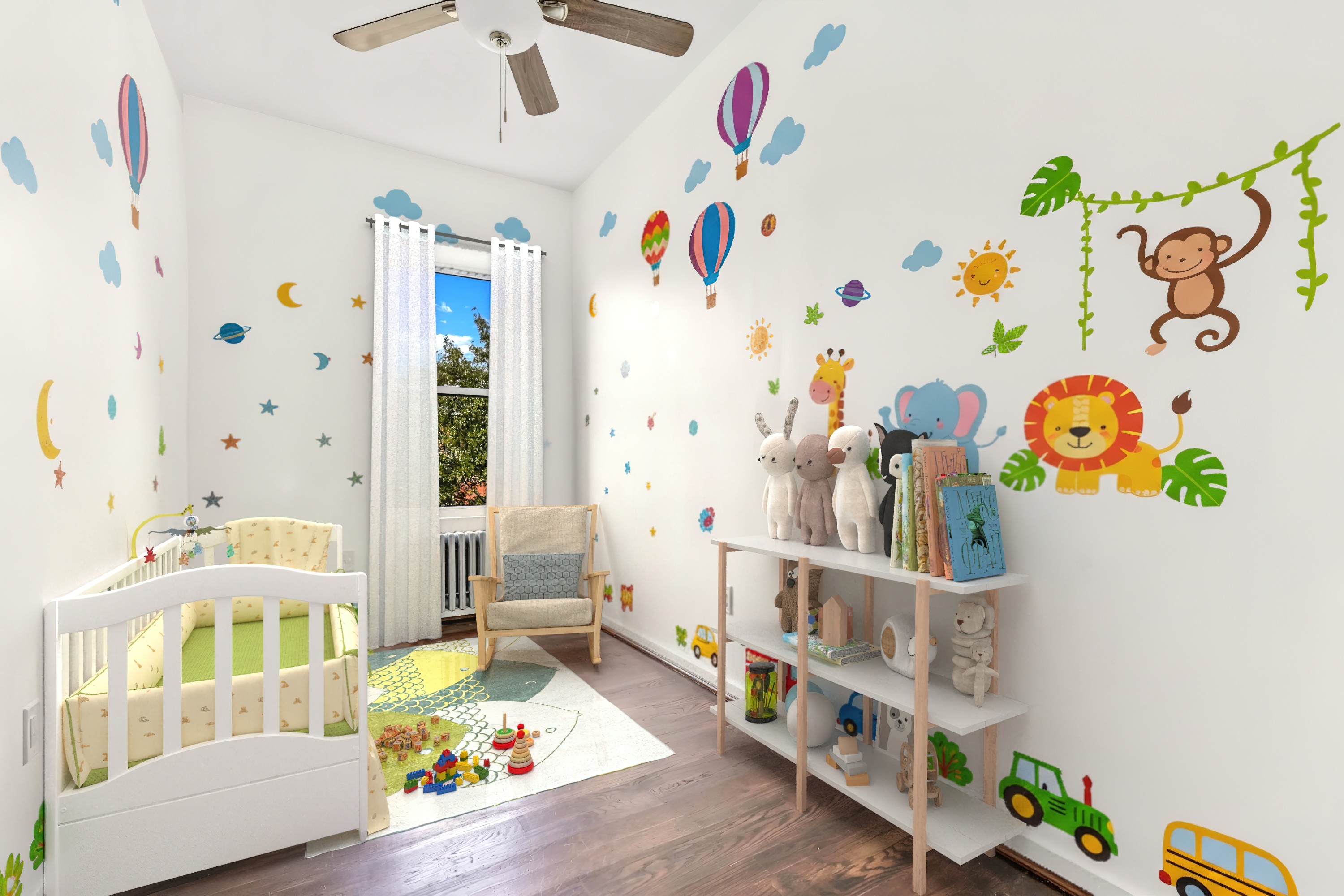 238 Vernon Avenue, Unit 3 Brooklyn, NY 11206 - Photo 13 of 19 a bedroom with baby toys and wooden floor