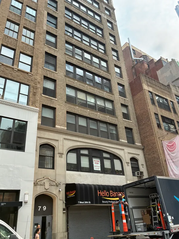 a front view of a building