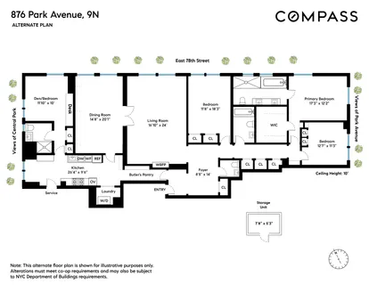 $5,600,000 | 876 Park Avenue, Unit 9N | Upper East Side