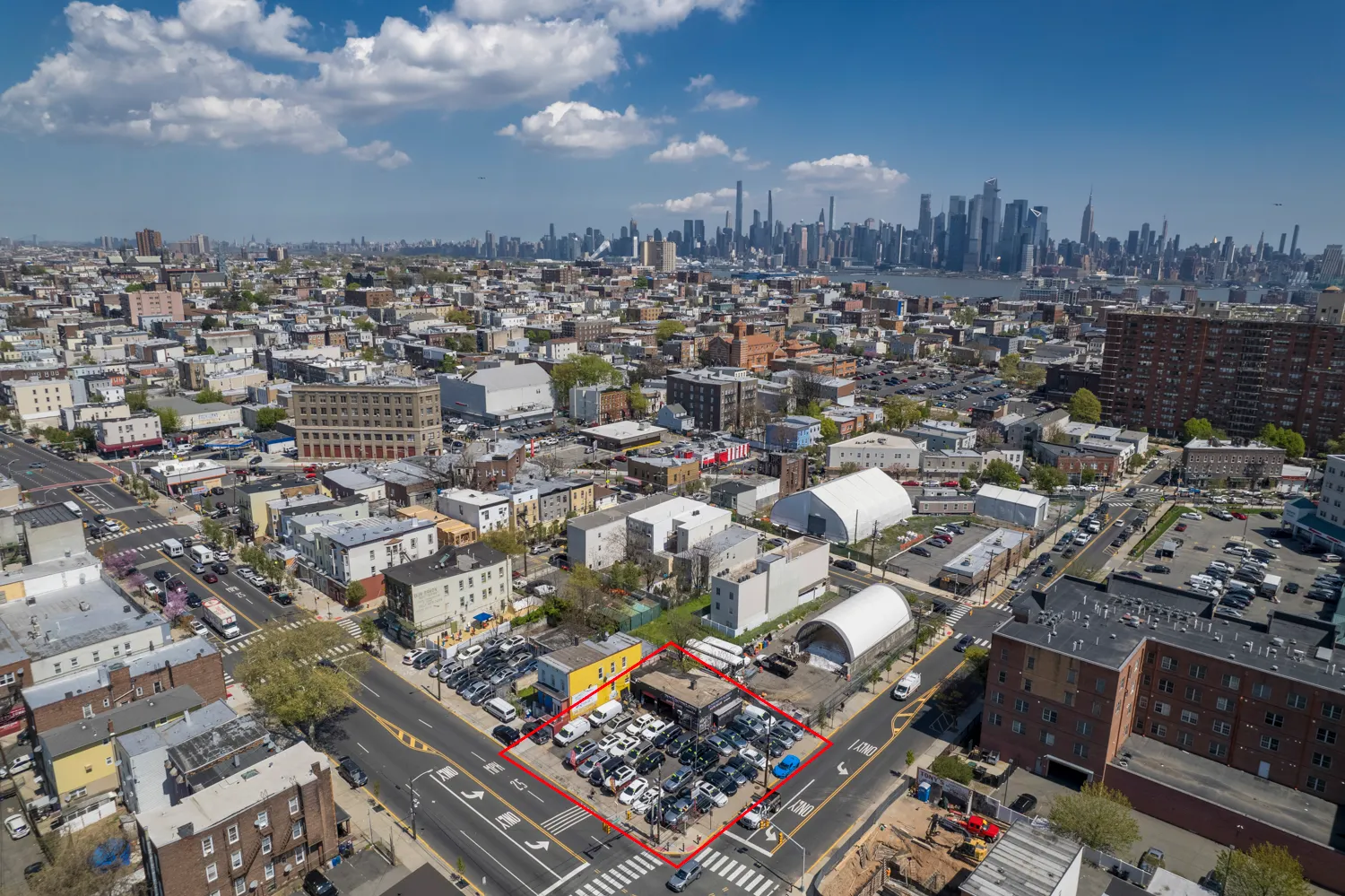 an aerial view of a city