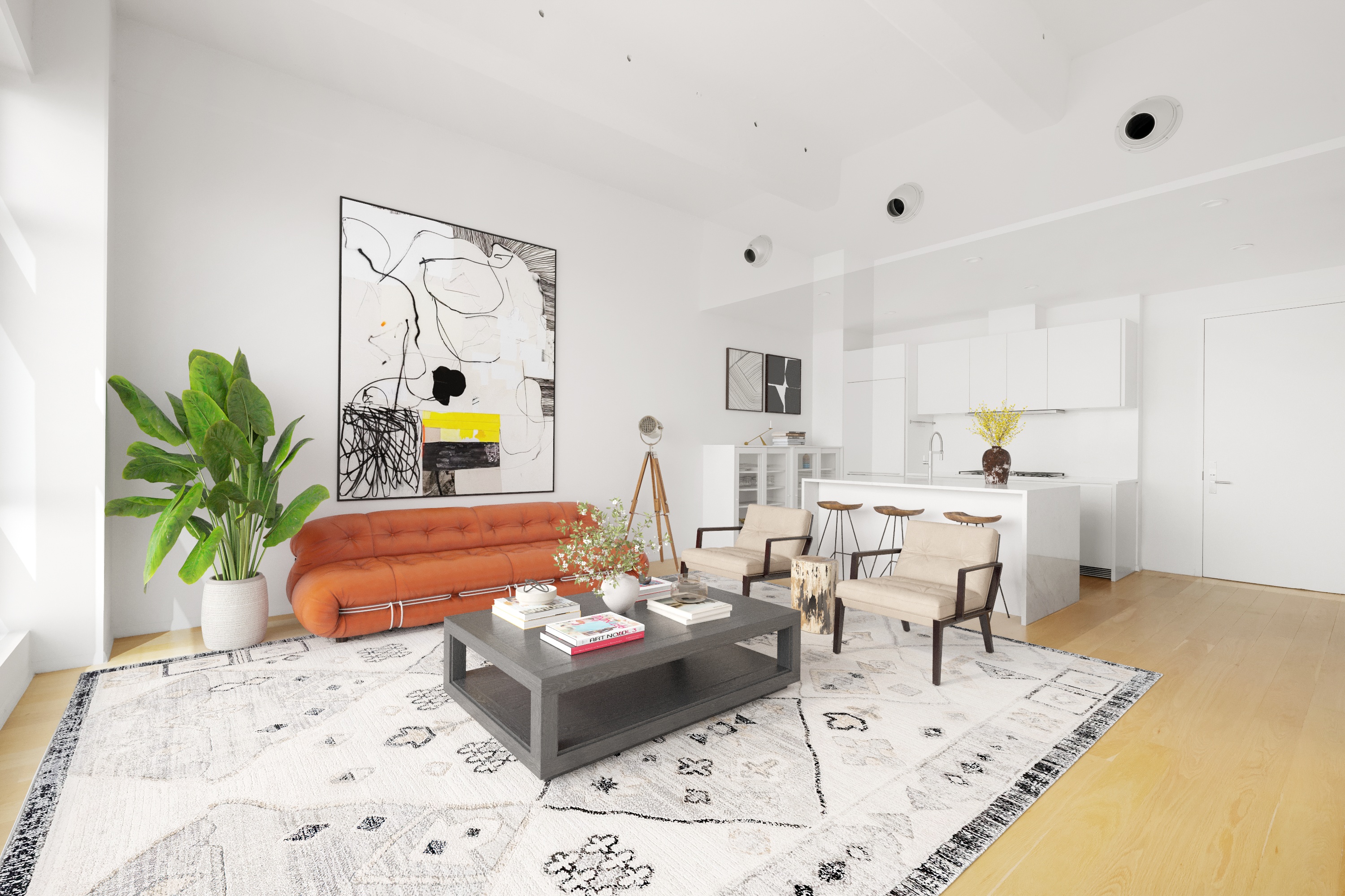 160 Imlay Street, Unit 5A2 Brooklyn, NY 11231 - Photo 3 of 14 a living room with furniture and wooden floor