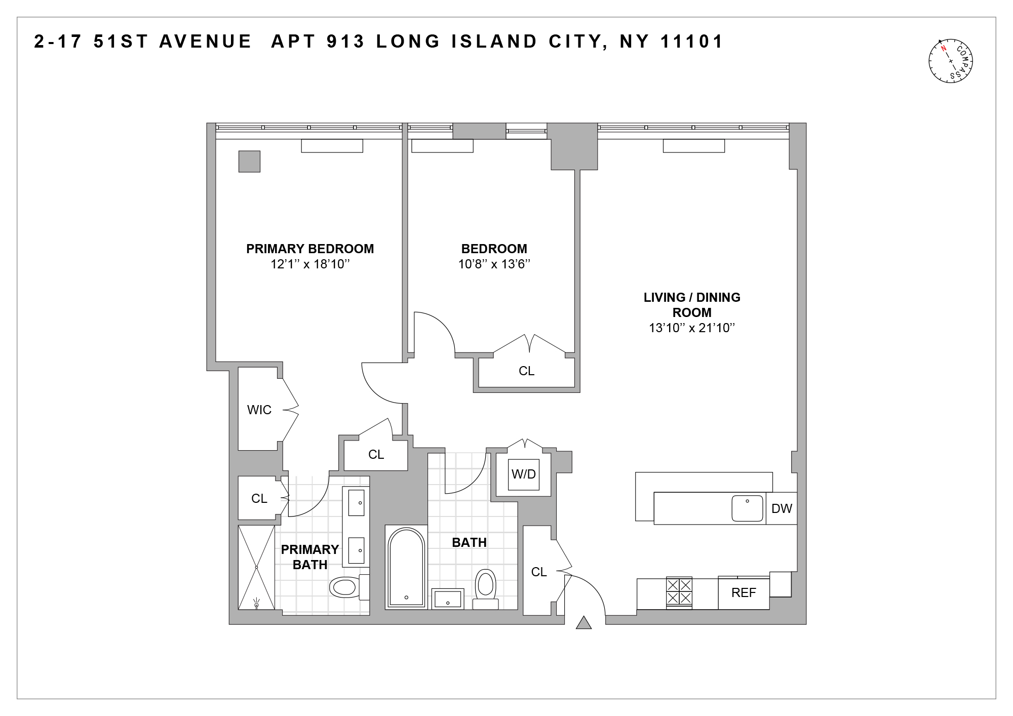 2-17 51st Avenue, Unit 913 Queens, NY 11101 - Photo 17 of 17 a black and white photo of a picture of a floor