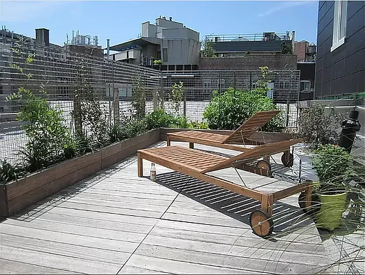 20 Renwick Street, Unit AB Manhattan, NY 10013 - Photo 7 of 9 a view of a balcony with wooden floor