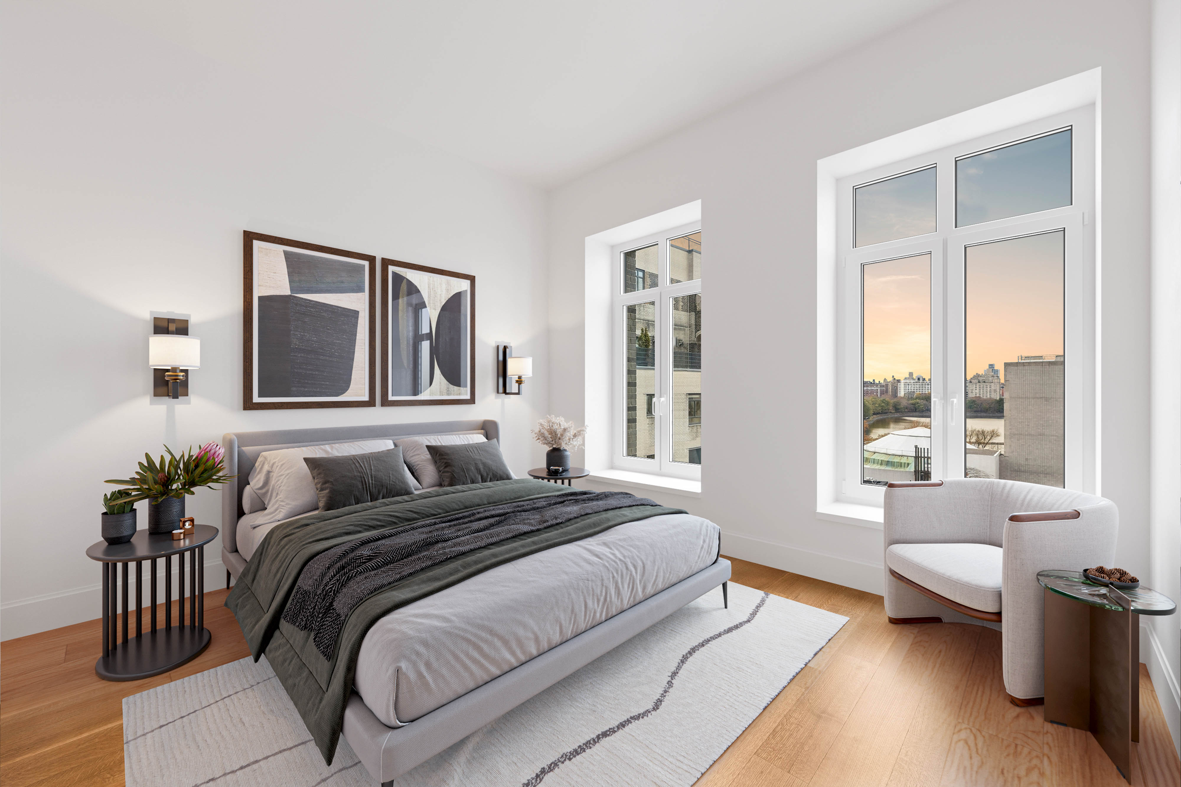 1228 Madison Avenue, Unit 11 Manhattan, NY 10128 - Photo 11 of 22 a bedroom with a bed and a couch next to a window