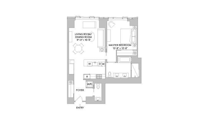 1 West End Avenue, Unit 16L Manhattan, NY 10069 - Photo 11 of 11 a picture of a bench in a white building