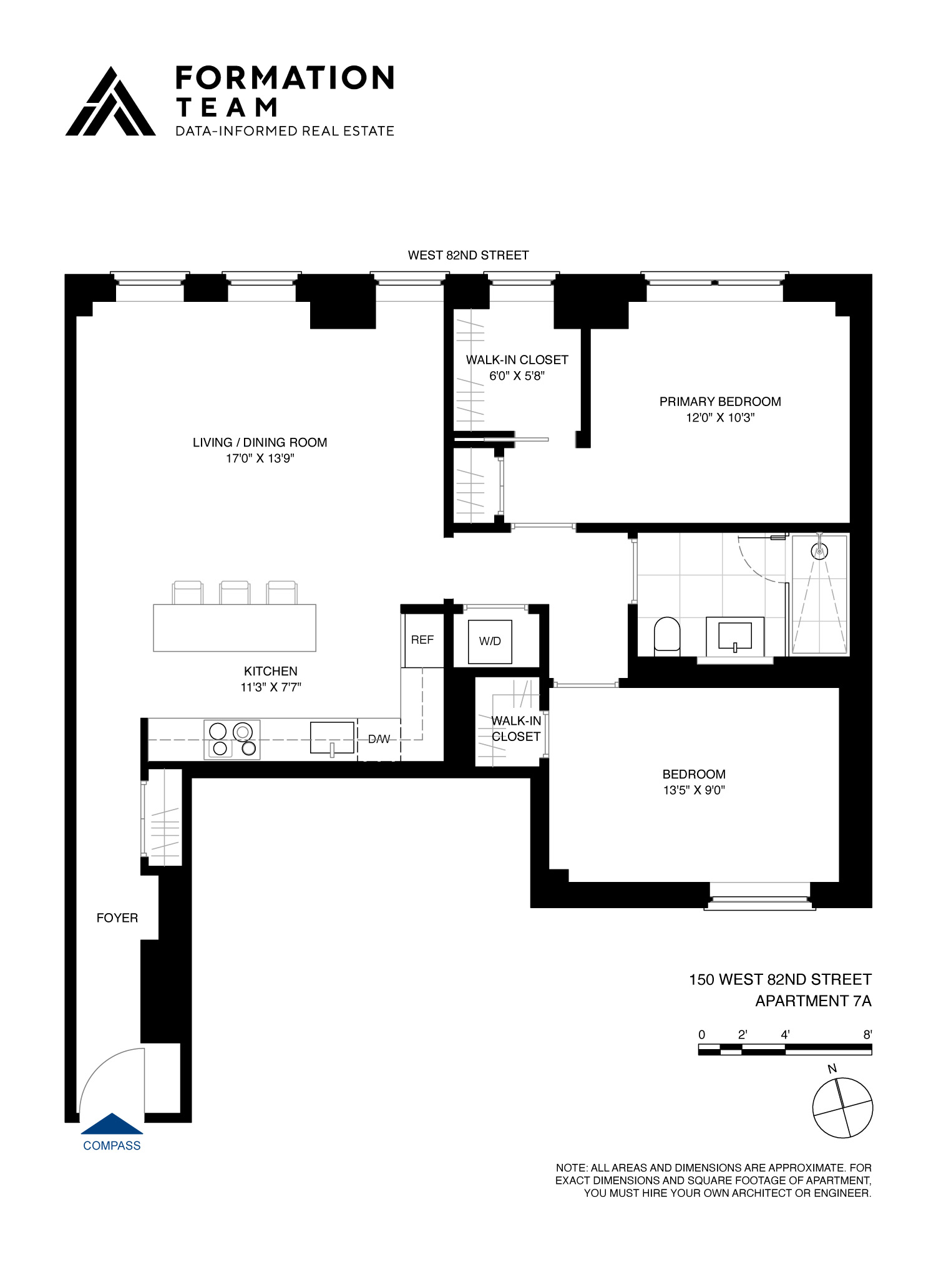 150 West 82nd Street, Unit 7A Manhattan, NY 10024 - Photo 15 of 15 a black and white photo of a painting