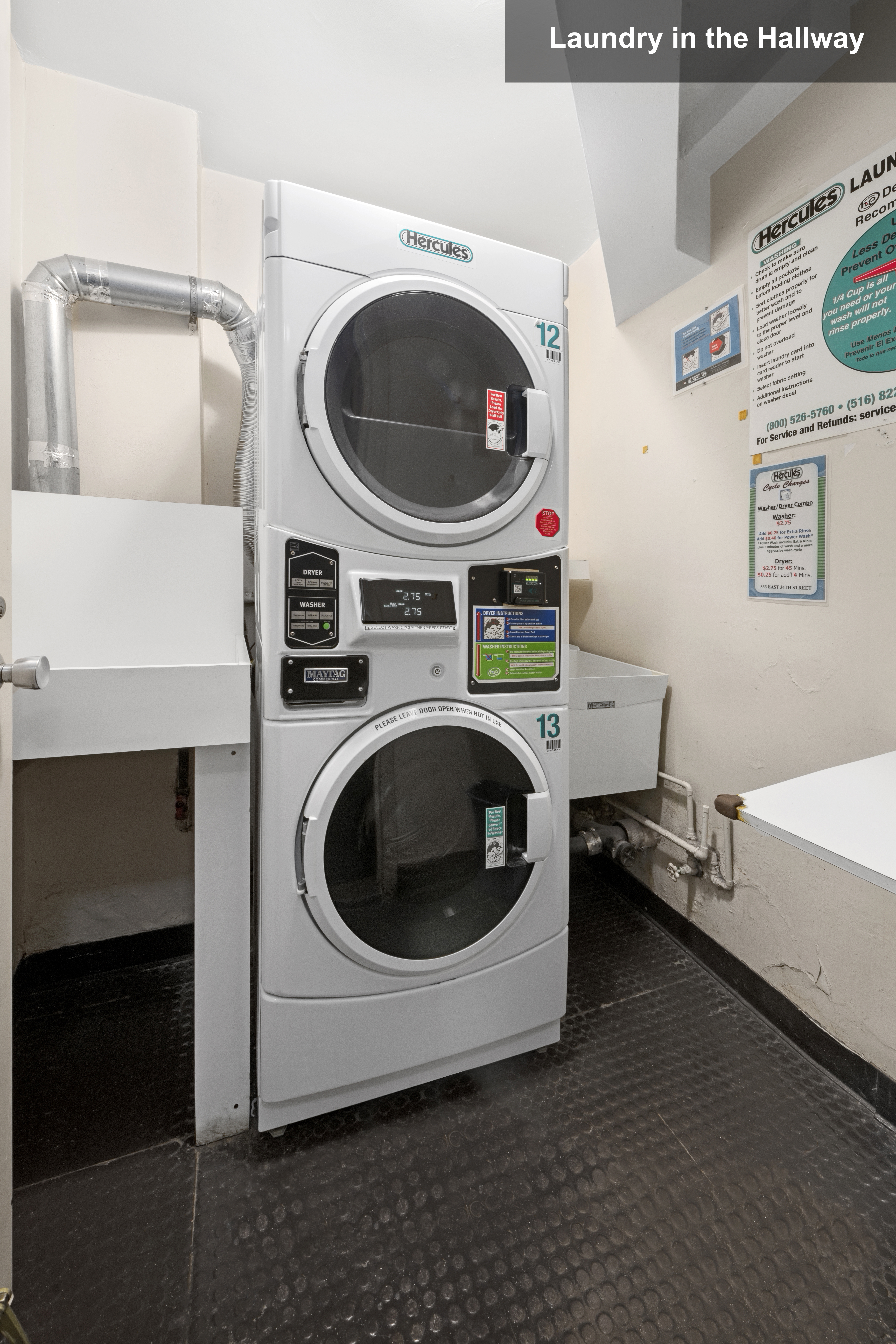 333 East 34th Street, Unit 5E Manhattan, NY 10016 - Photo 9 of 13 a utility room with dryer and washer