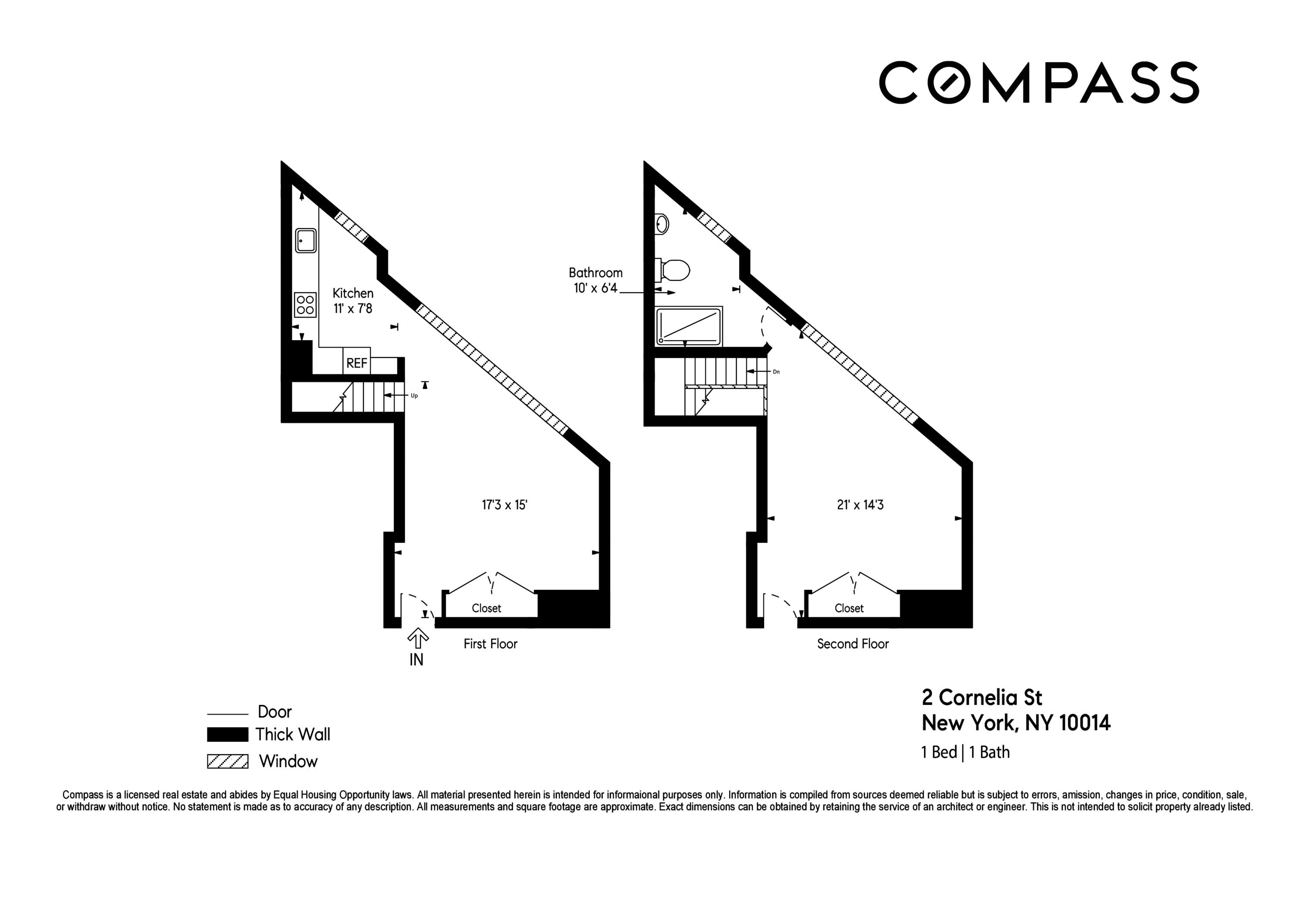 2 Cornelia Street, Unit 201 Manhattan, NY 10014 - Photo 11 of 11 a picture of a floor plan