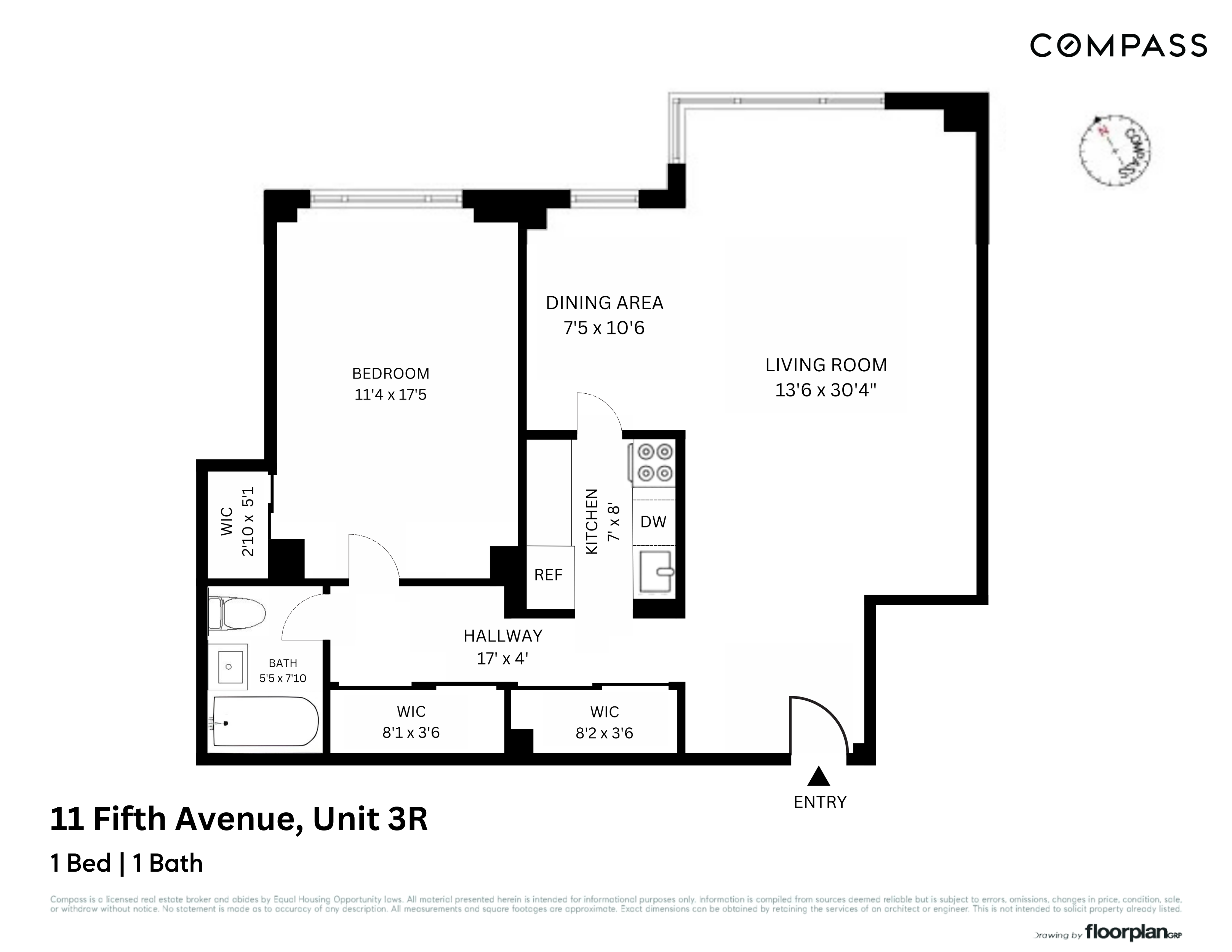11 5th Avenue, Unit 3R Manhattan, NY 10003 - Photo 12 of 12 a picture of a floor plan