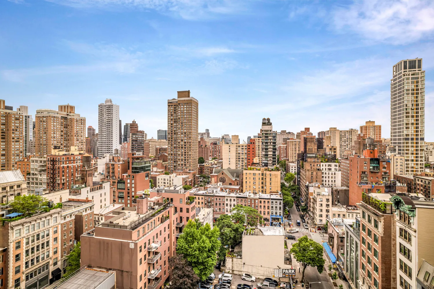a city view with lot of high rise buildings