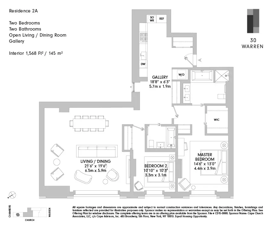 $12,500 | 30 Warren Street, Unit 2A | TriBeCa
