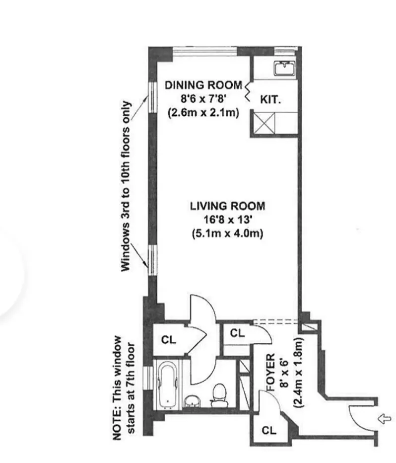 $560,000 | 225 East 46th Street, Unit 8J | Midtown East