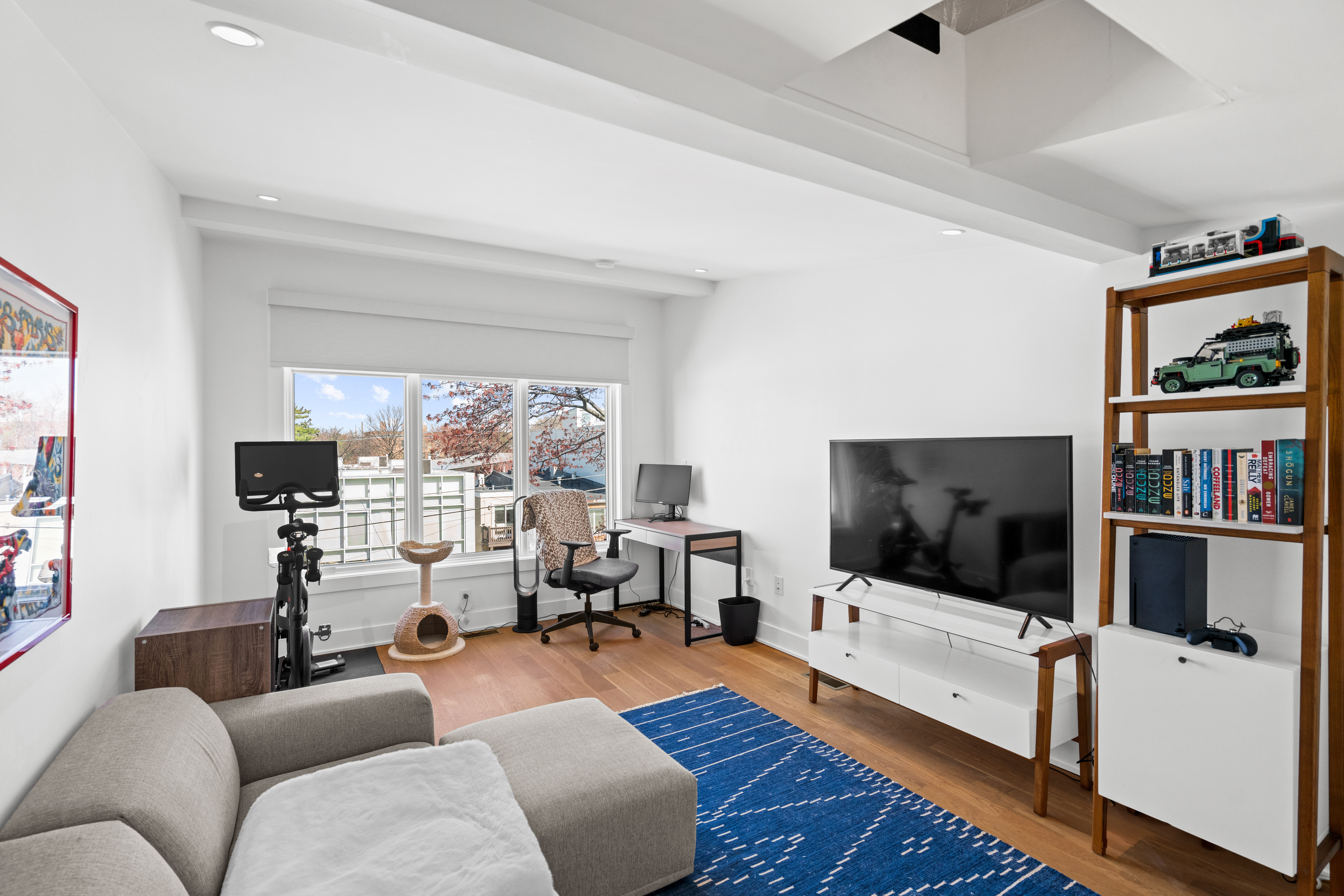445 Ridge Street Northwest Washington, DC 20001 - Photo 32 of 43 a living room with furniture and a flat screen tv