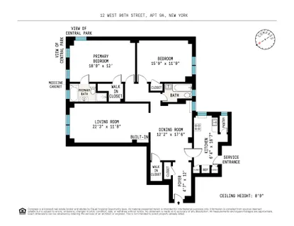 $1,200,000 | 12 West 96th Street, Unit 9A | Upper West Side