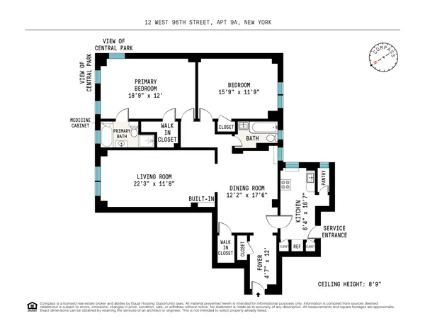 $1,200,000 | 12 West 96th Street, Unit 9A | Upper West Side
