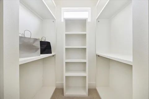 a close view of a closet