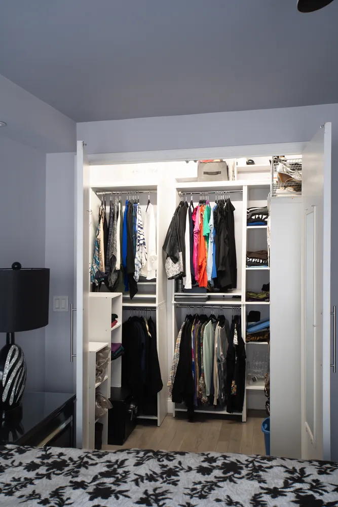 a view of a living room with furniture