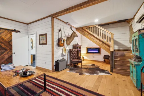 a workspace with furniture