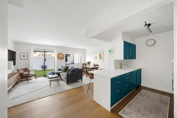 a living room with furniture