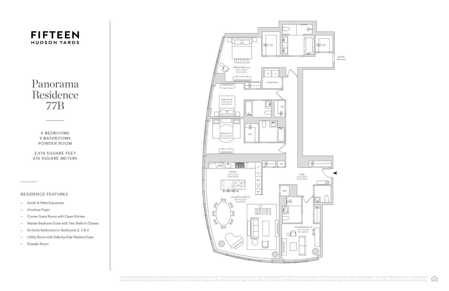 15 Hudson Yards, Unit 77B Manhattan, NY 10001 - Photo 24 of 24 a picture of a floor plan