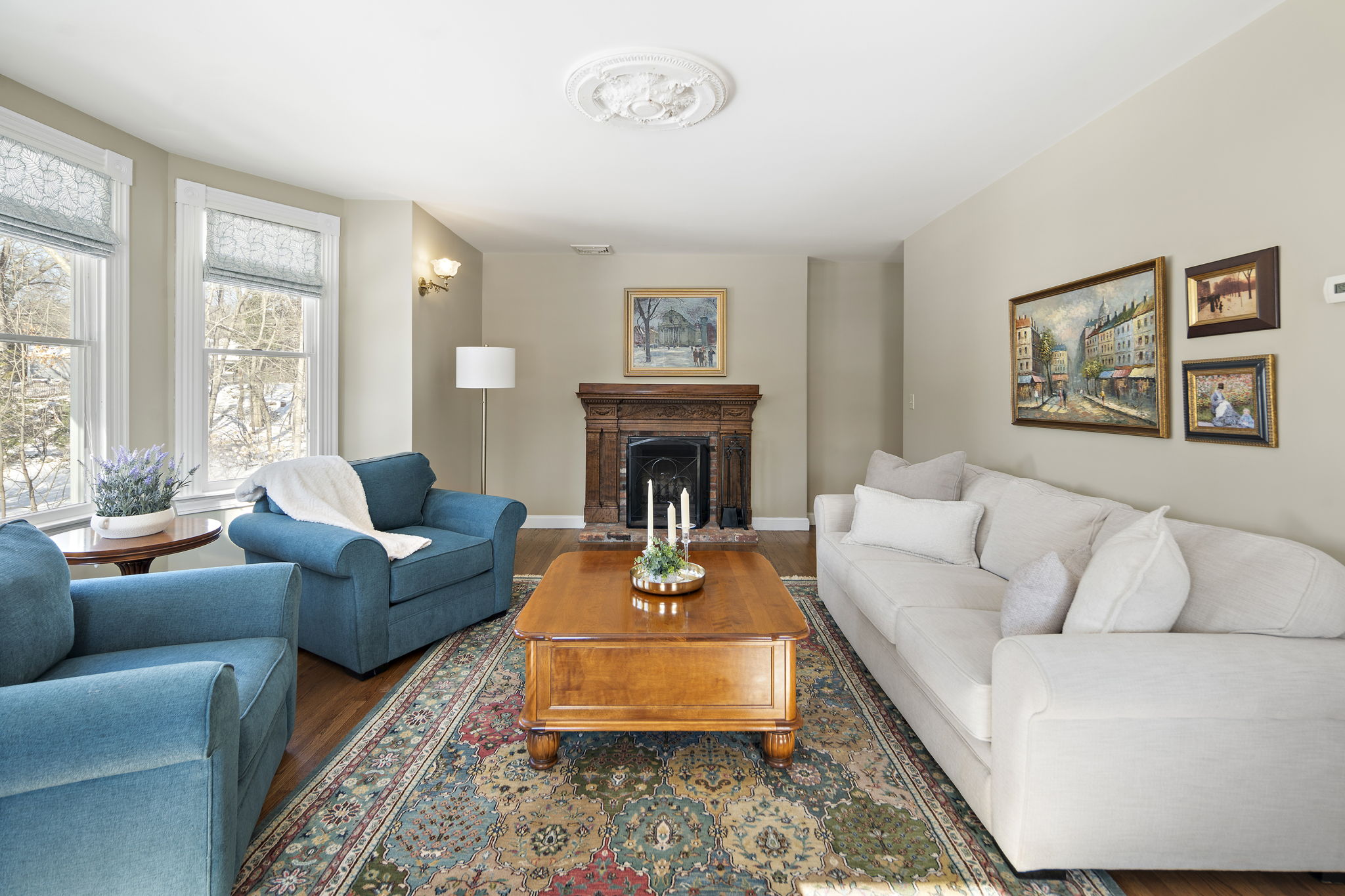 56 Jefferson Road Winchester, MA 01890 - Photo 6 of 26 a living room with furniture fireplace and window