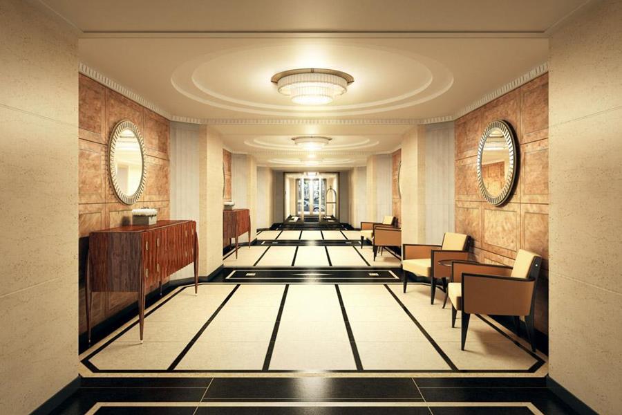 737 Park Avenue, Unit 6A Manhattan, NY 10021 - Photo 11 of 14 a living room with a large window and chandelier