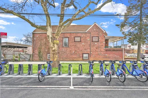 a front view of a building