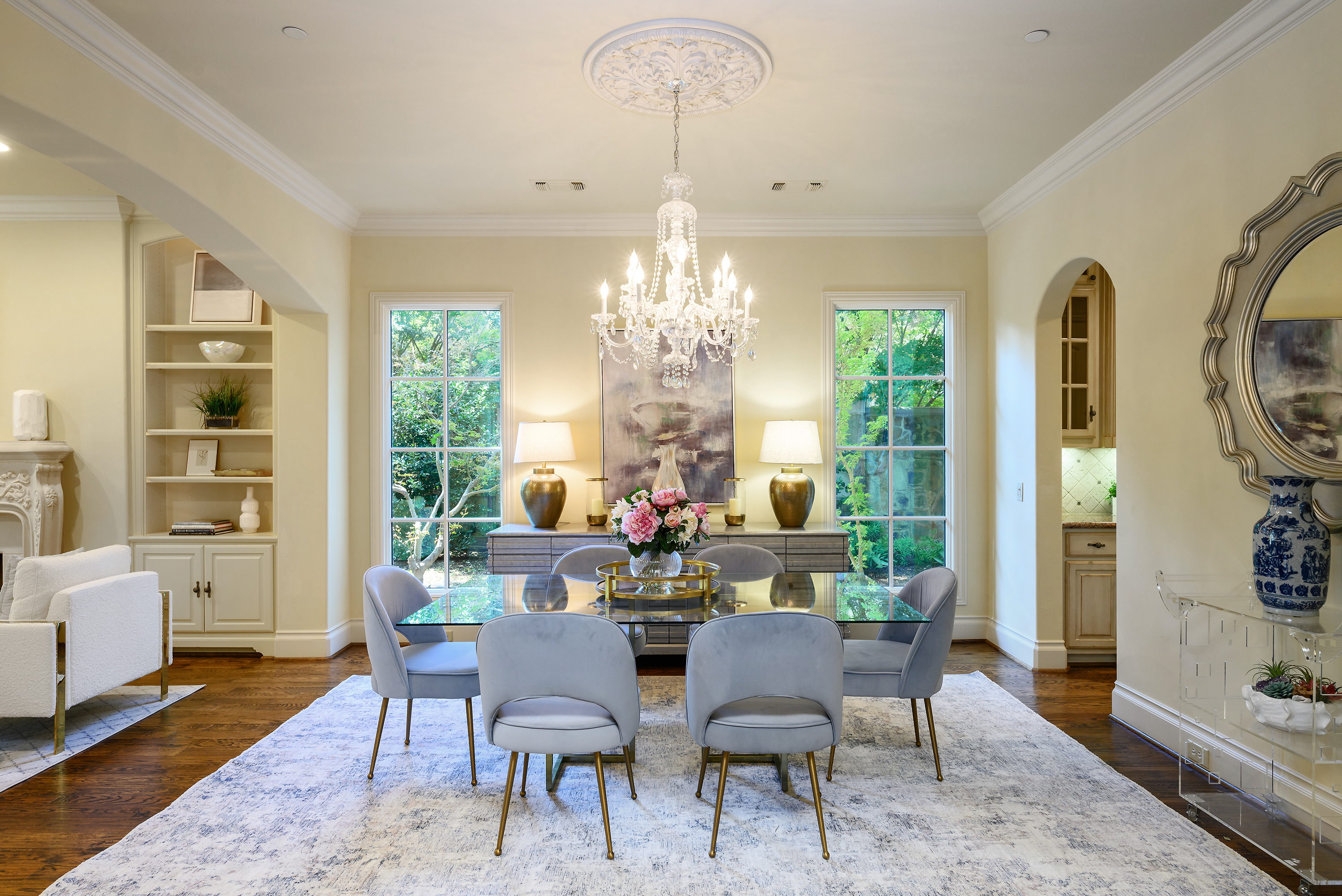 11503 West Ricks Circle Dallas, TX 75230 - Photo 7 of 39 a view of a dining room with furniture window and wooden floor