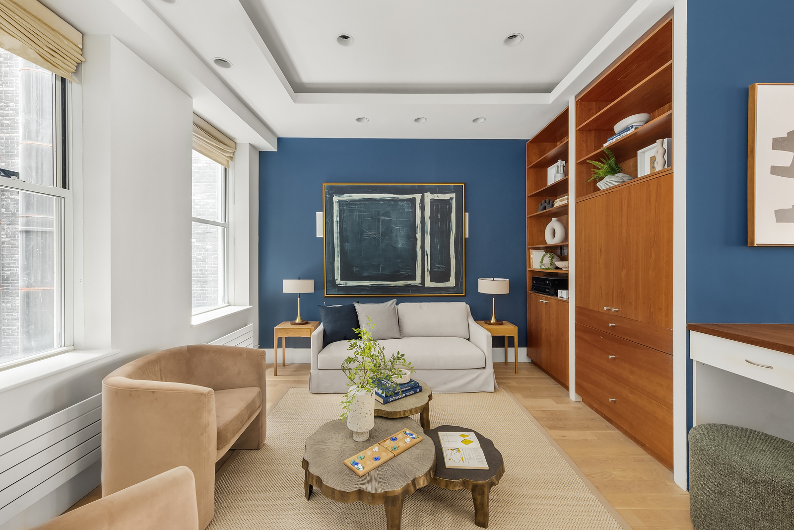 114 Liberty Street, Unit 7 Manhattan, NY 10006 - Photo 7 of 15 a living room with furniture and a large window