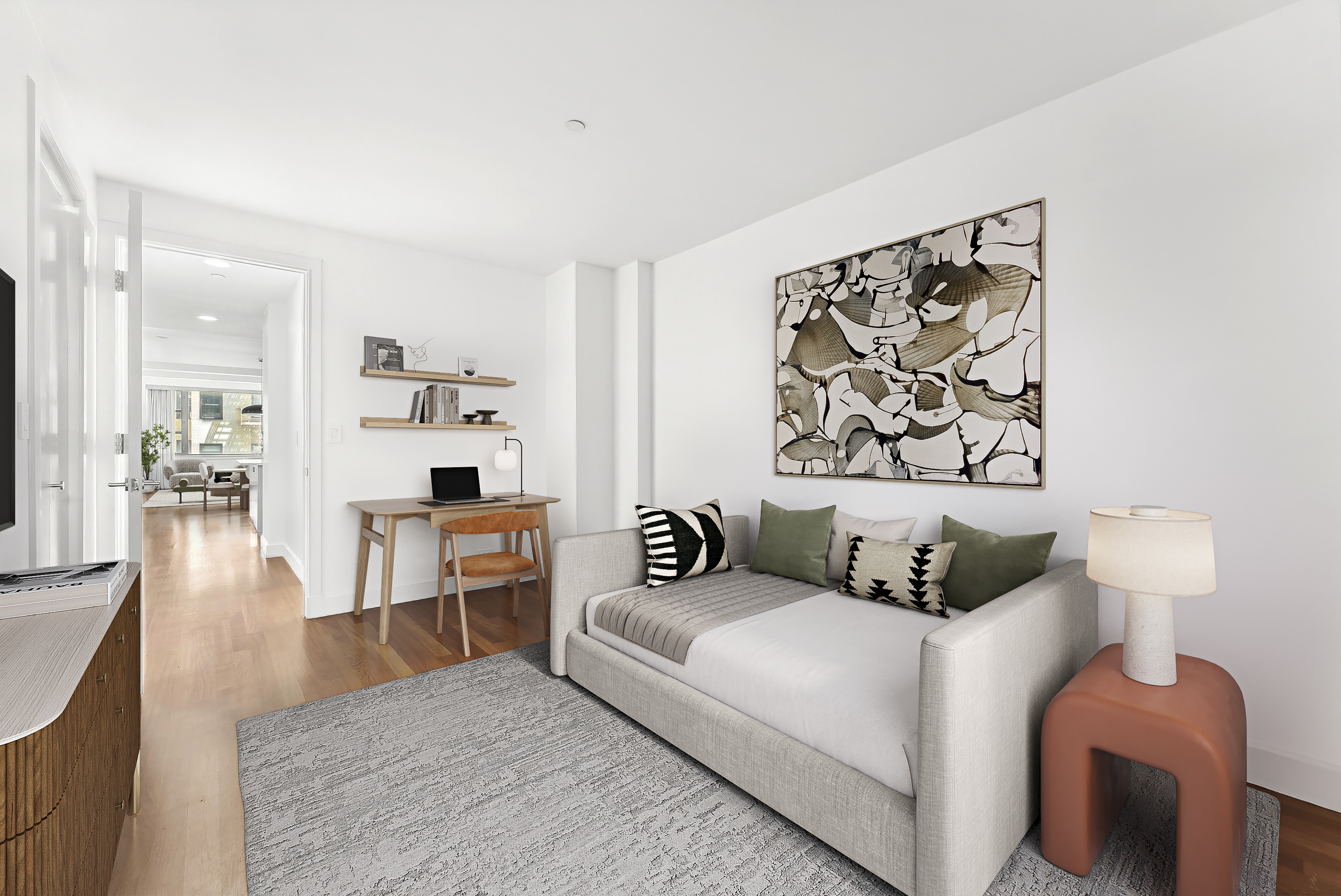 43 West 64th Street, Unit 4D Manhattan, NY 10023 - Photo 7 of 11 a bedroom with furniture and wooden floor