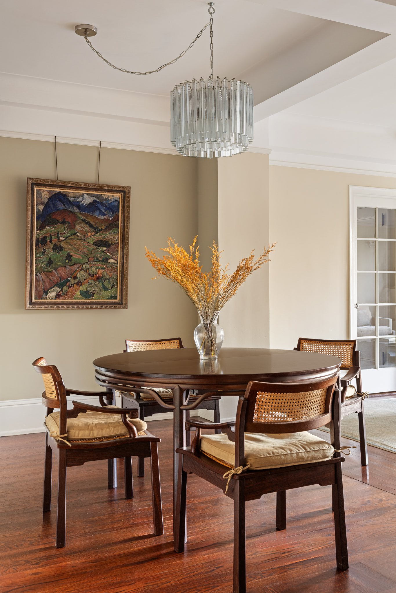 186 Riverside Drive, Unit 5F Manhattan, NY 10024 - Photo 4 of 15 a view of a dining room with furniture and chandelier