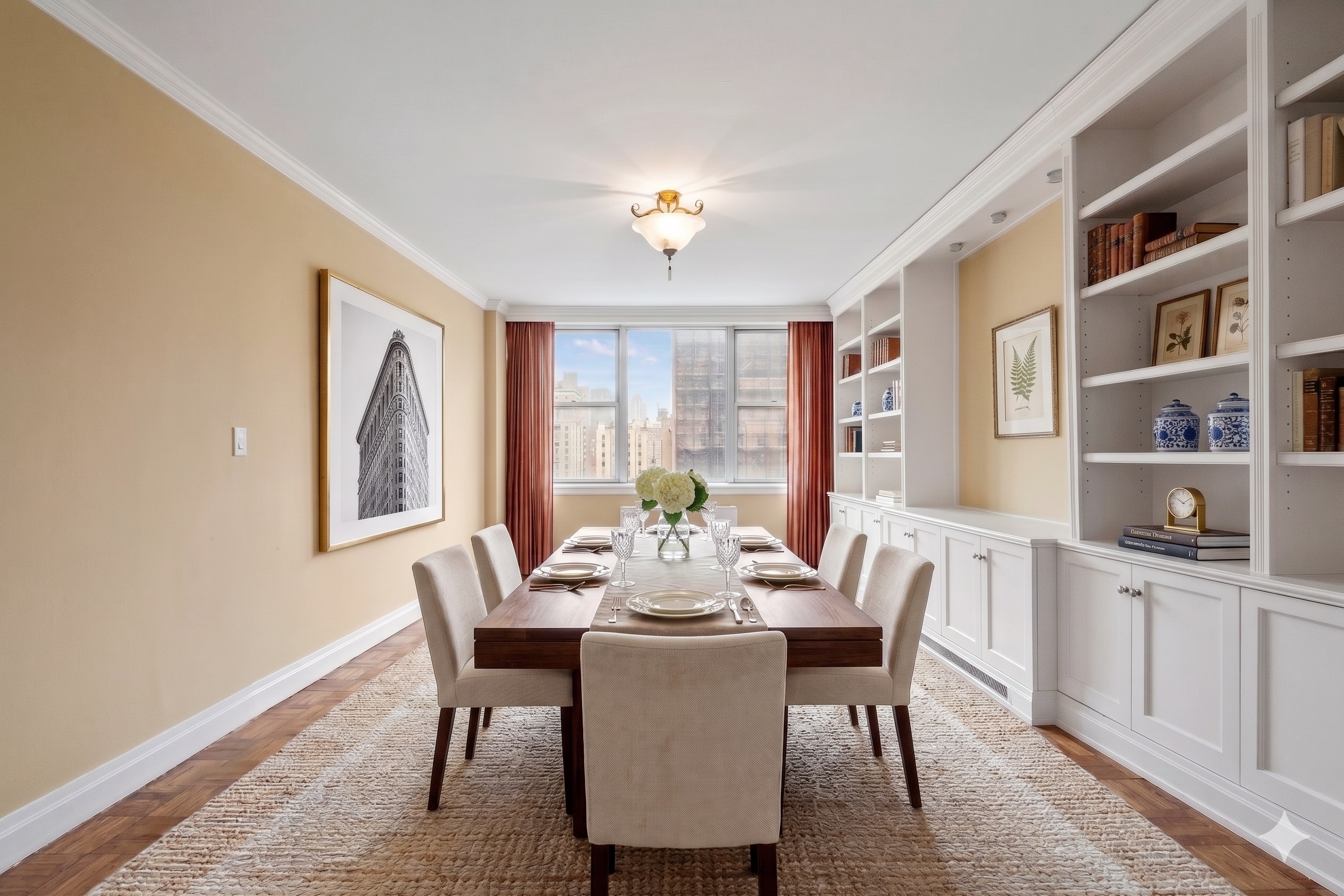 175 East 62nd Street, Unit 12A Manhattan, NY 10065 - Photo 2 of 24 a dining room with furniture a chandelier and window