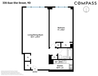 $749,000 | 335 East 51st Street, Unit 9D | Midtown East