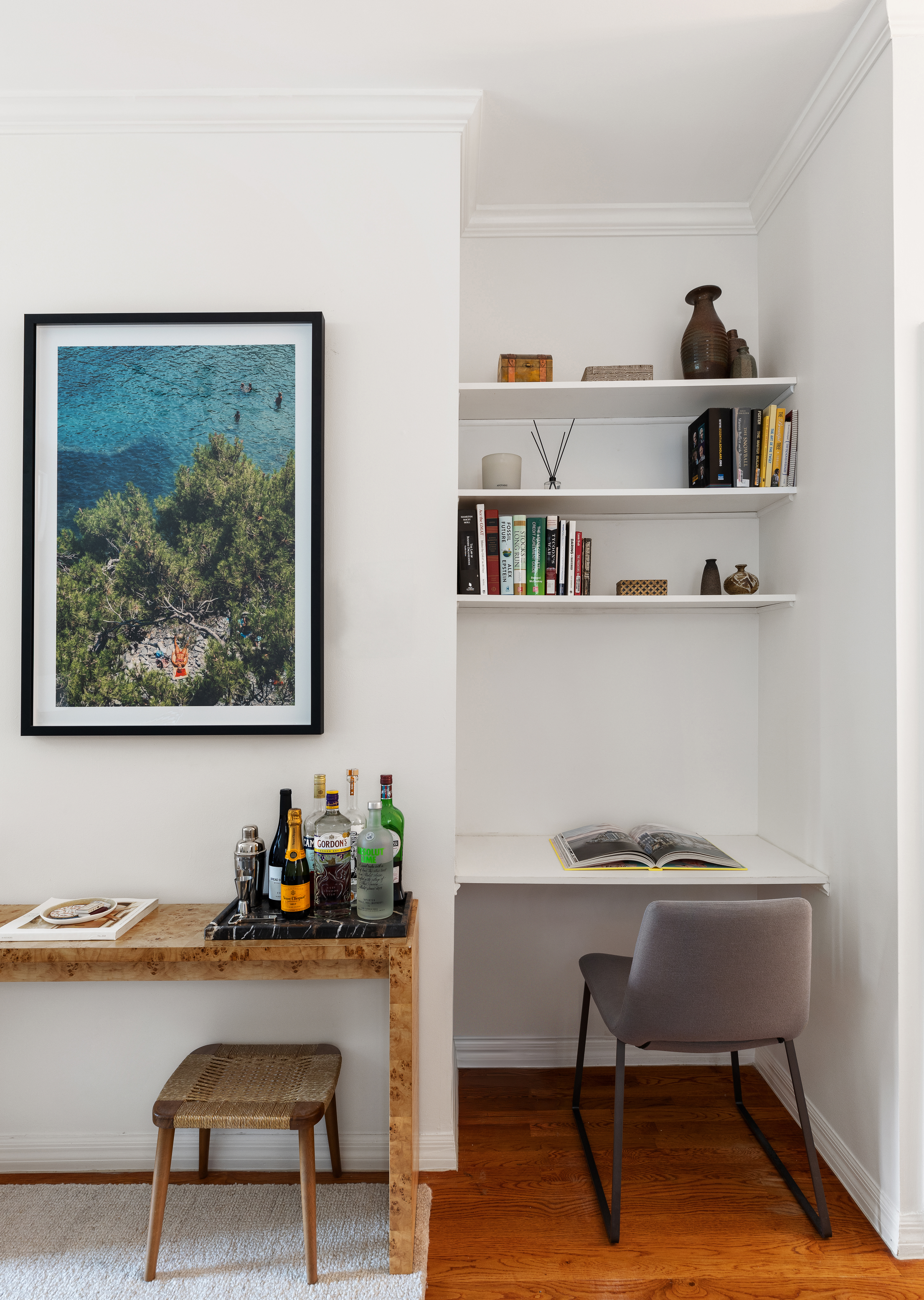 28 Perry Street, Unit 4W Manhattan, NY 10014 - Photo 3 of 7 a view of a workspace with furniture and wooden floor