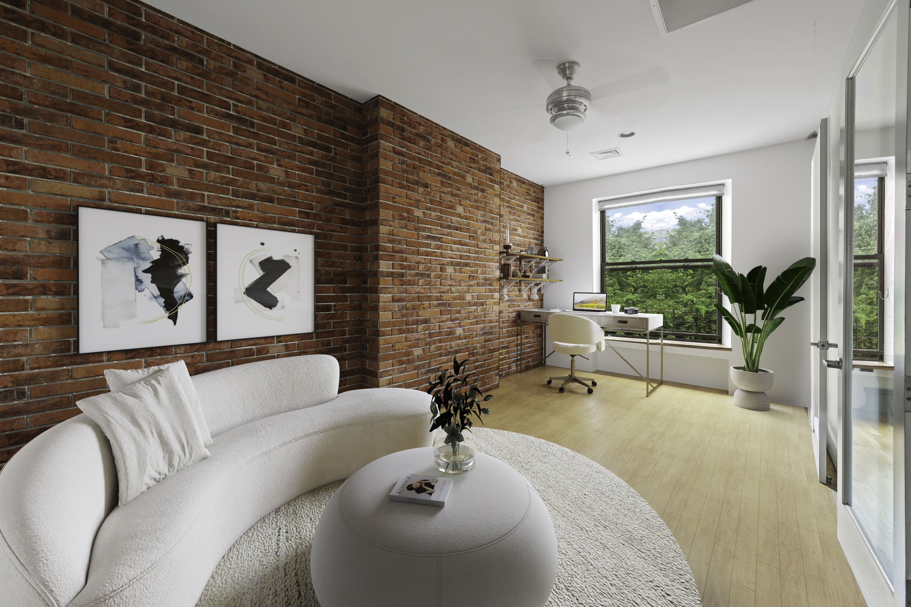 109 West 118th Street Manhattan, NY 10026 - Photo 12 of 31 a living room with furniture sinks and a large window