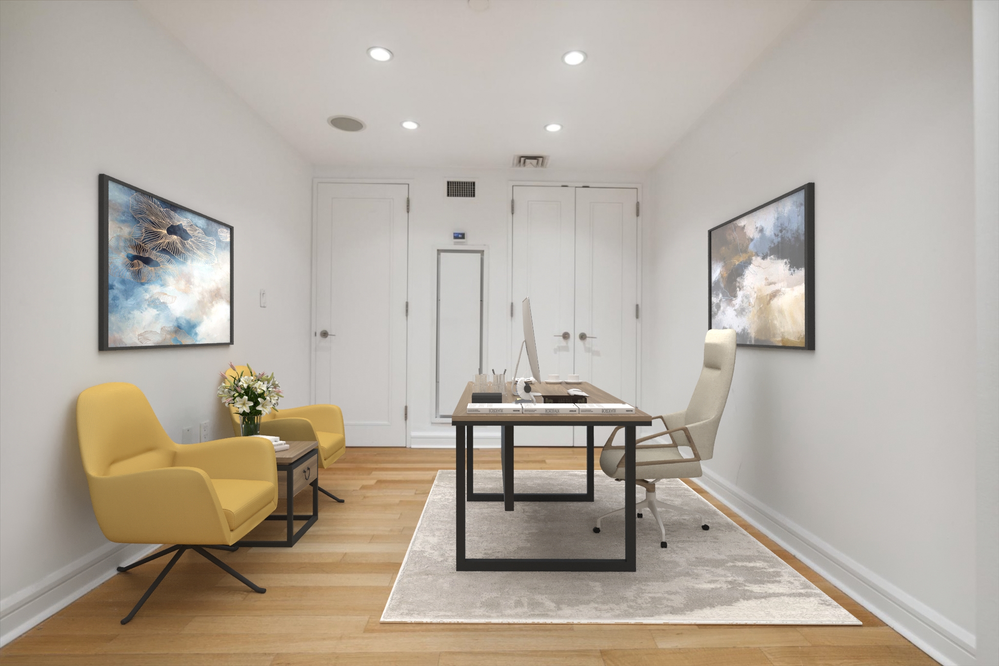 80 Riverside Boulevard, Unit 4X Manhattan, NY 10069 - Photo 6 of 20 a living room with furniture and a painting on the wall