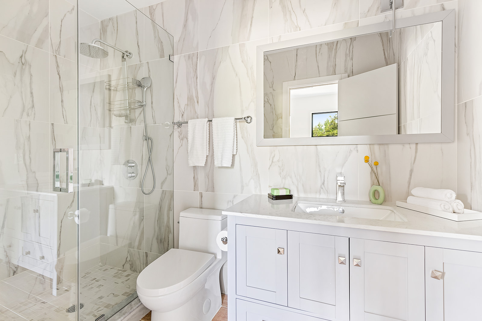 171 13th Street Brooklyn, NY 11215 - Photo 7 of 17 a bathroom with a granite countertop sink a toilet and a shower