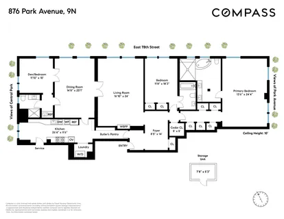 $5,600,000 | 876 Park Avenue, Unit 9N | Upper East Side