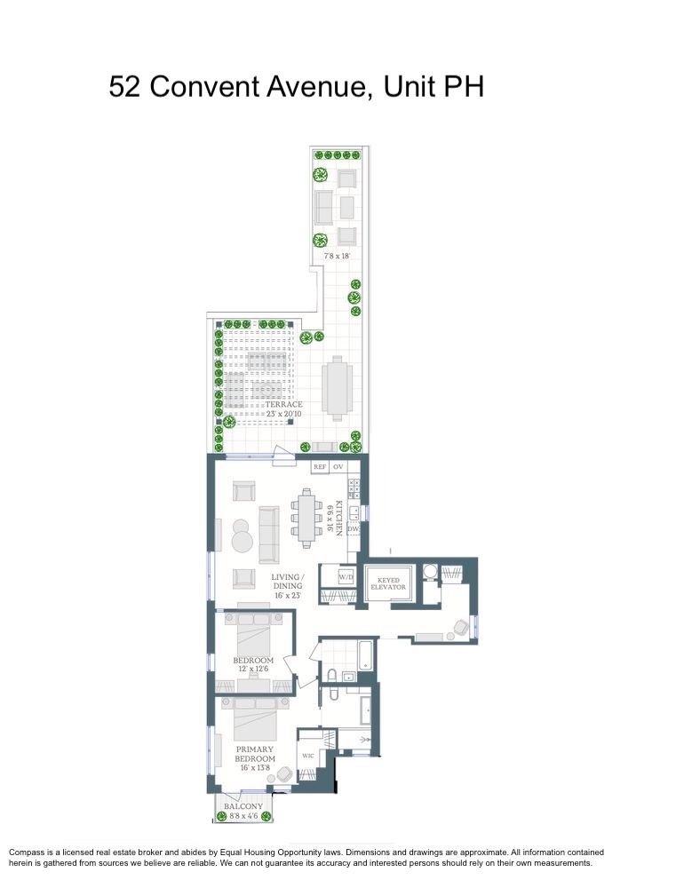 52 Convent Avenue, Unit PH Manhattan, NY 10027 - Photo 16 of 16 a picture of a floor plan