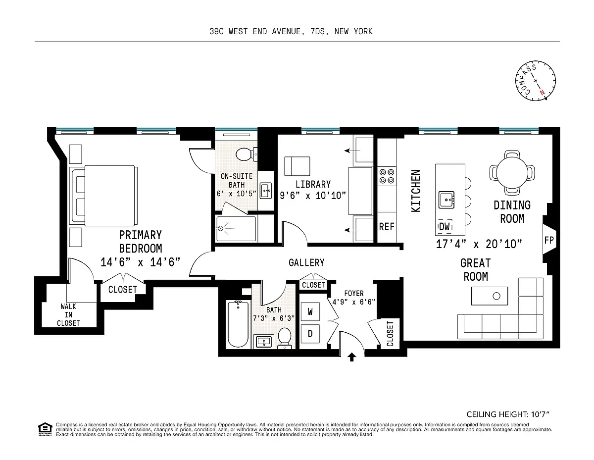 390 West End Avenue, Unit 7DS Manhattan, NY 10024 - Photo 31 of 31 a picture of a floor plan