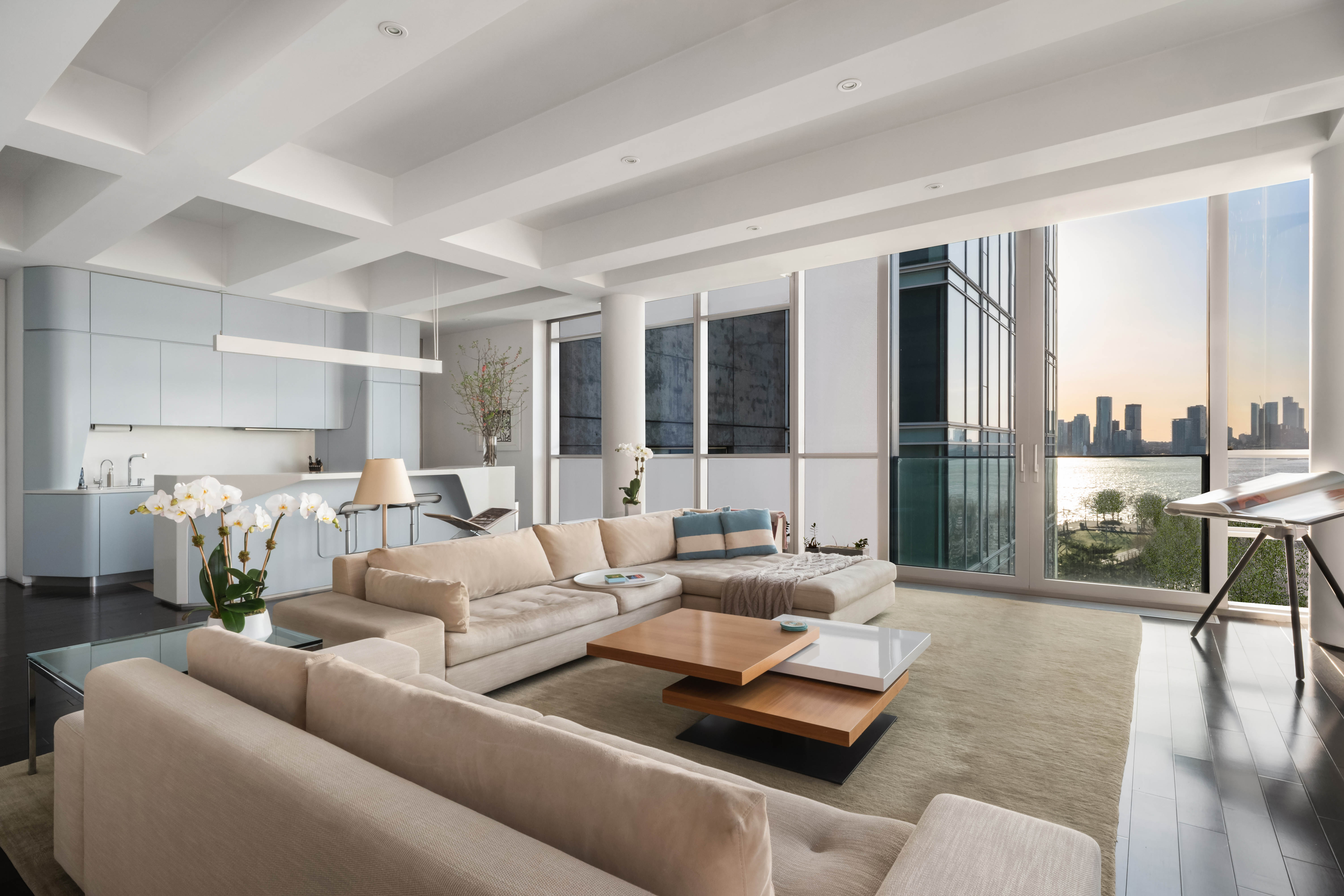 166 Perry Street, Unit 6A Manhattan, NY 10014 - Photo 4 of 20 a living room with furniture and a large window