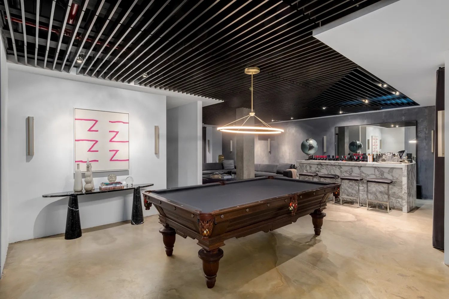 a living room with furniture