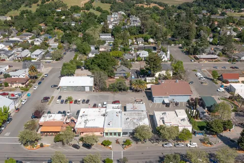 an aerial view of a city