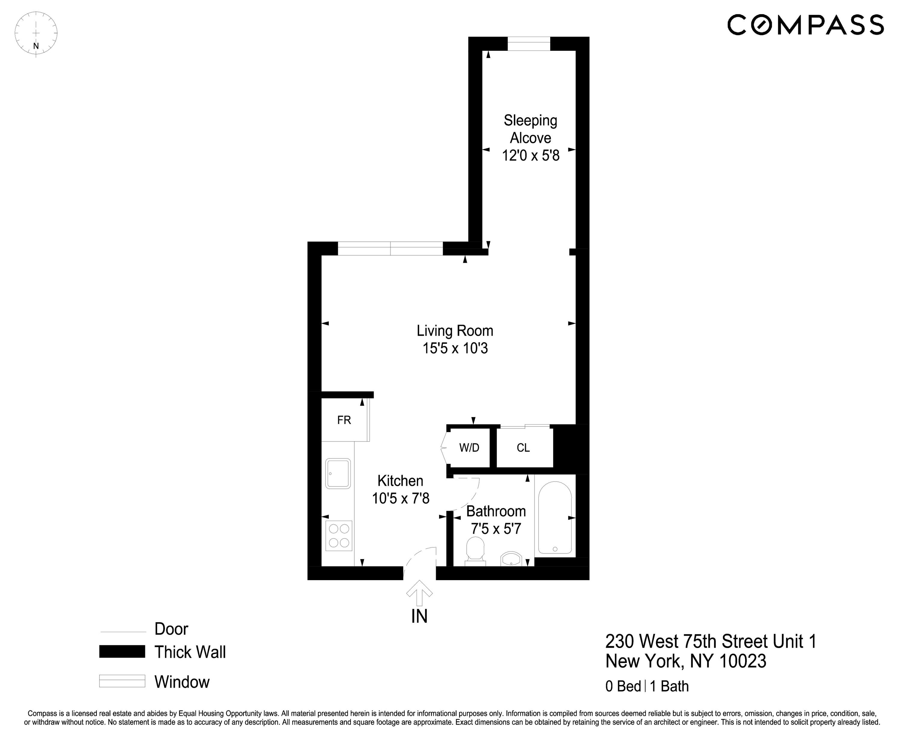 230 West 75th Street, Unit 1 Manhattan, NY 10023 - Photo 9 of 9 a picture of a bench in front of a wall