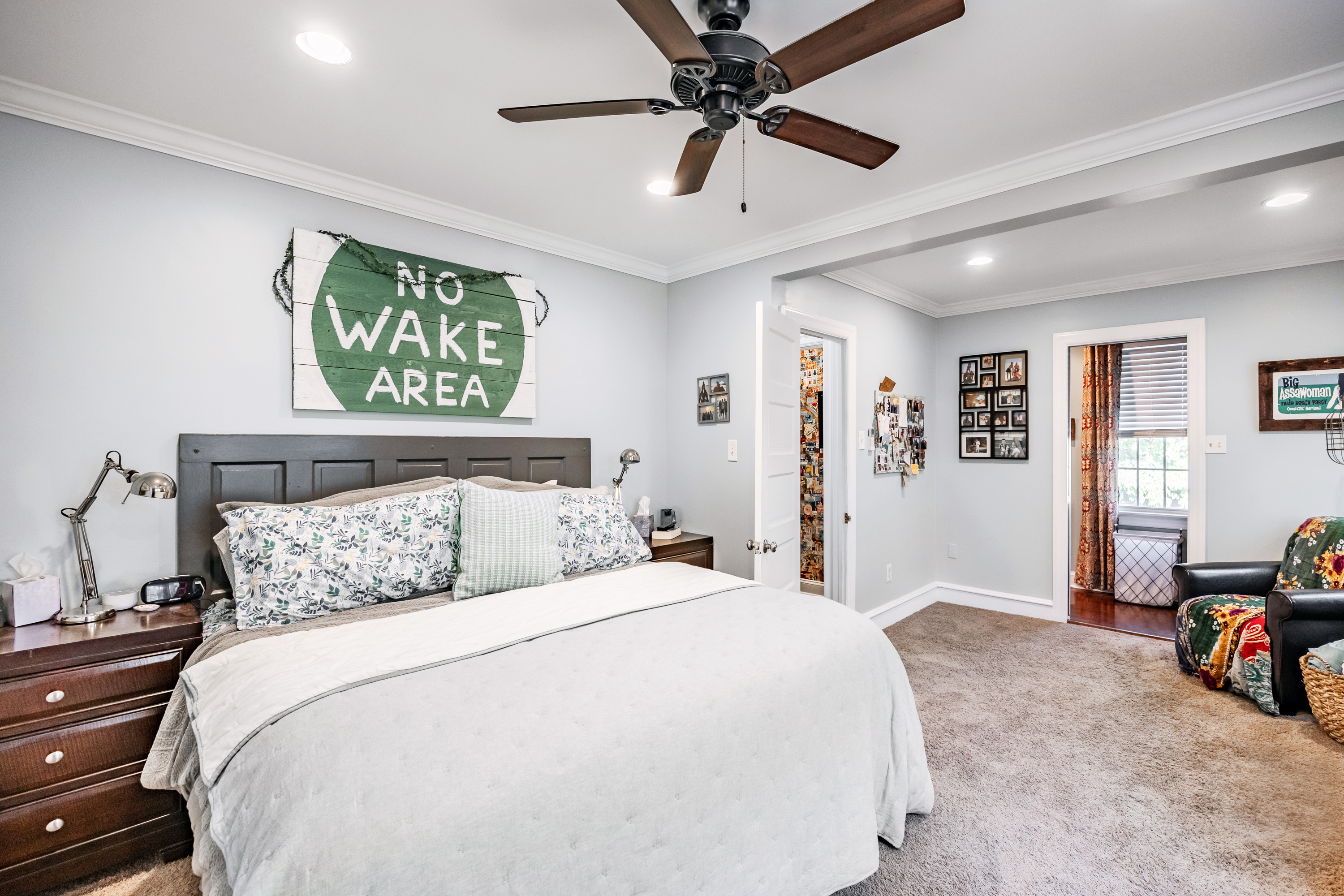 134 Strathmore Road Havertown, PA 19083 - Photo 25 of 64 a bedroom with a bed and a chandelier