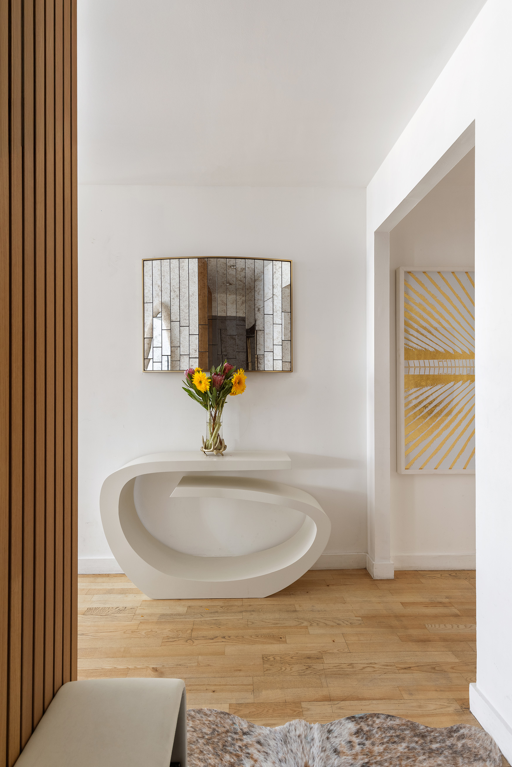 210 Lafayette Street, Unit 2D Manhattan, NY 10012 - Photo 6 of 14 a bathroom with a sink and a mirror