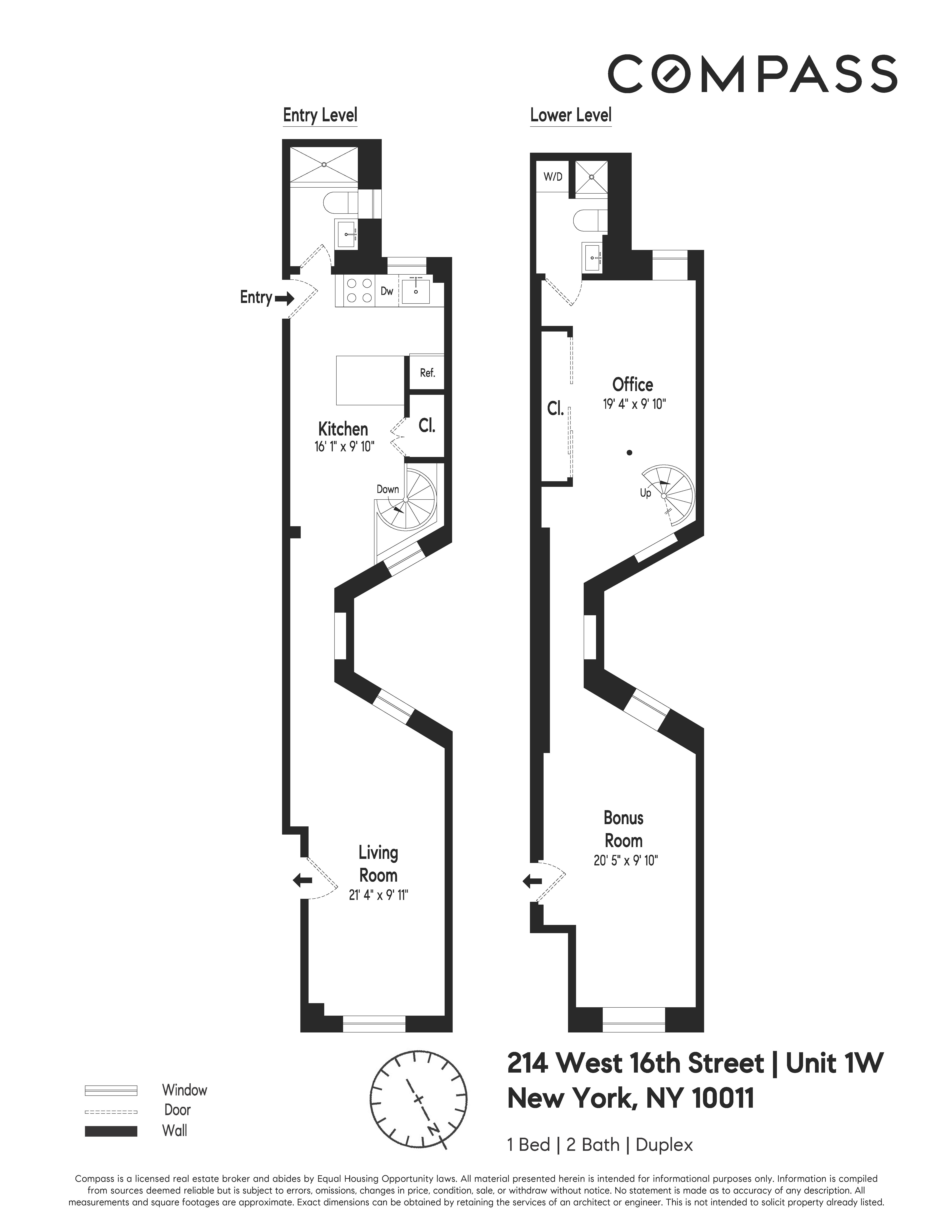 214 West 16th Street, Unit 1W Manhattan, NY 10011 - Photo 13 of 13 a picture of a floor plan