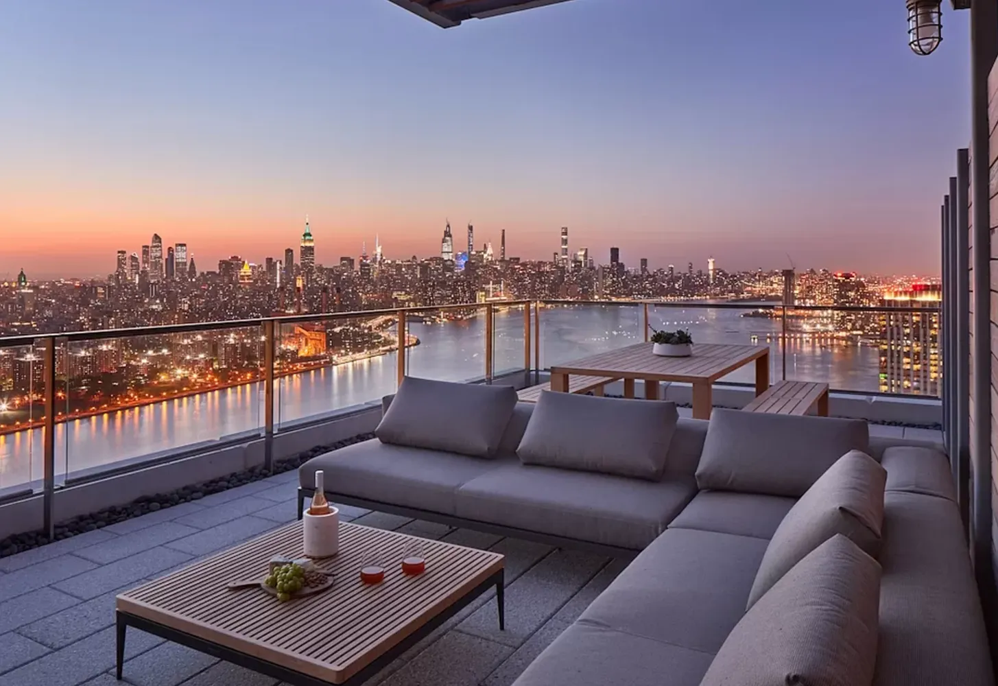 a view of a terrace with couches