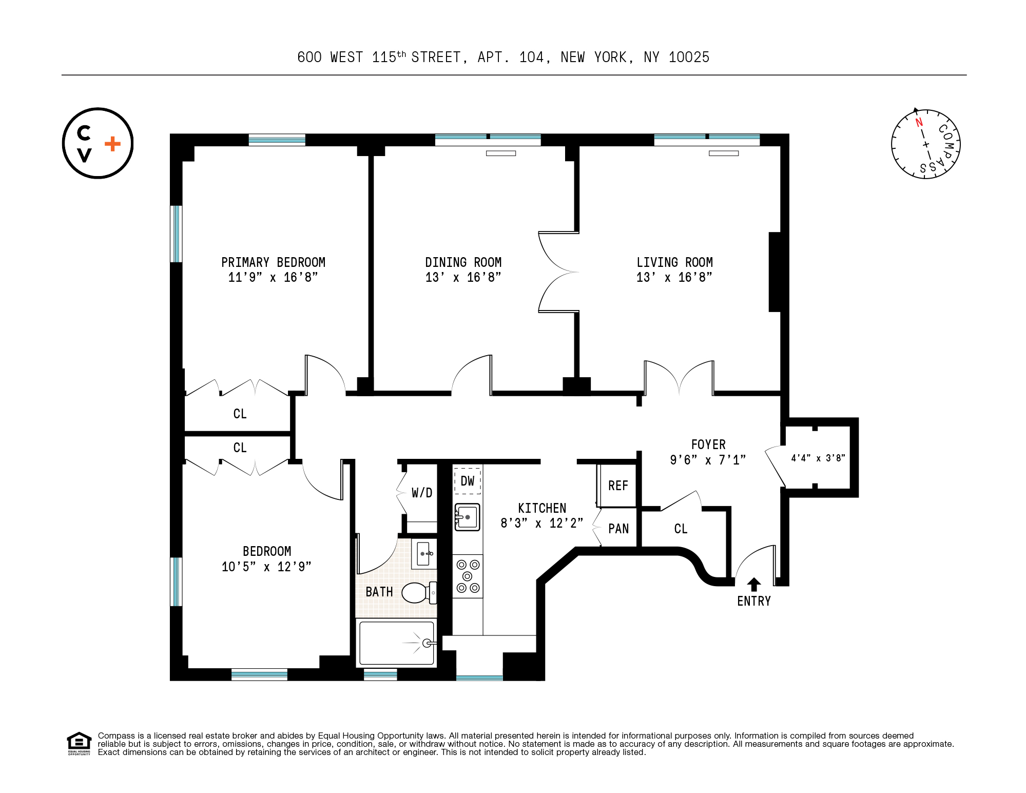 600 West 115th Street, Unit 1004 Manhattan, NY 10025 - Photo 12 of 13 a picture of a floor plan